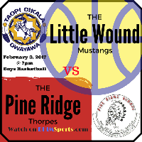 Little Wound Mustangs vs Pine Ridge Thorpes - Boys Basketball Logo