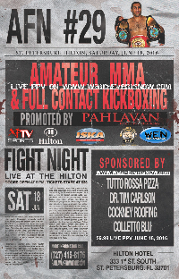 KICK BOXING AFN 29 Live PPV Saturday June,18 Starts at 6PM/ET 3PM/PT Logo