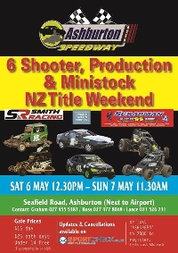6 Shooter, Production & Ministock NZ Title Weekend Night 1 - Ashburton Logo