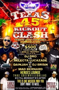 TEXAS 45 KICKOUT CLASH IN DALLAS TEXAS Logo